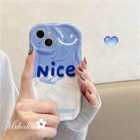 เคสครีม Mrhaha สำหรับ7i Huawei Nova 5T 10Pro 6 7 8 9 SE Y90 Y70 P30 P40 P50 Mate 30 40 50 Pro Honor 70 Ins คุณภาพสูงสีเซรามิกเคลือบเงาฟ้าและสีขาวสวยยิ้มปกป้องกันซิลิโคน?คลังสินค้าพร้อม