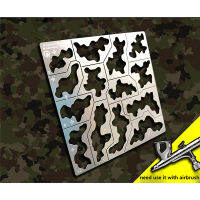 【original】 Forest Camouflage Stenciling แม่แบบแผ่นสเปรย์รั่วสำหรับ1/35 1/100 Gundam Model Tools 304 Stainless Steel Plate