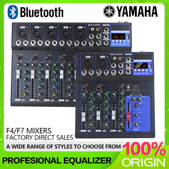 Original yamaha F4 7 channel audio mixer bluetooth usb mixer sound ...