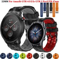 22มม. Tali Jam Tangan Silikon สำหรับ Amazfit GTR 4/GTR 3/GTR3 Pro/2e/47มม. สายรัดข้อมืออเมซอนฟิต Stratos2 3/GTR2e/GTR4