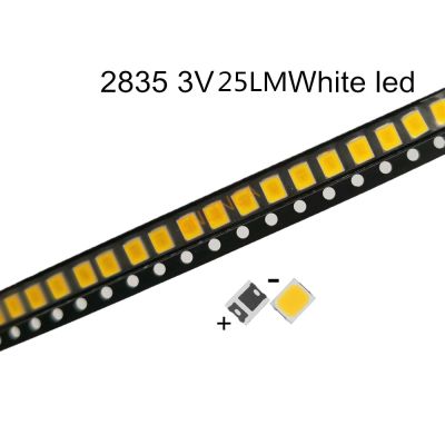 100PCS 2835 SMD Pure White Pure Nature Warm Cold Cool White LED 3V 25LM  Bright Llamp Bbeads Light Emitting Diode Electrical Circuitry Parts