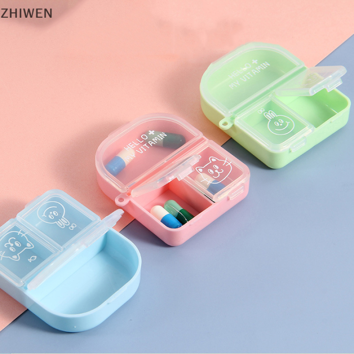 zhiwen-กล่องใส่ยาแบบพกพาที่ใส่วิตามินน่ารักขนาดเล็กกล่องใส่ยากล่องใส่ยายาเม็ดกล่องเก็บสินค้า