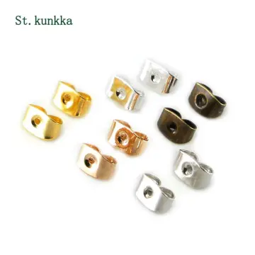 100Pcs/Lot Stainless Steel Gold Color Butterfly Scrolls Ear Post For  Jewelry Making DIY Blocked Caps