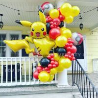 65pcs/set Pokemon Pikachu Balloon Party Decorations Squirtle Bulbasaur Birthday Party Pocket Balloon Gift Figure Kids Gifts Toys