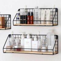 【CC】▫▼  1Pc Wooden Iron Wall Shelf Holder Supplies Hanging Storage Cabinet Organizer for Home/ Bathroom/ Bowl