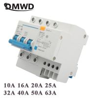 Dz47le-63 20a 16a 10a 3pn 400V ~ 32a 40a 50a 63a 50/60Hz กระแสไฟตกค้างมากกว่าเบรกเกอร์ป้องกันการรั่วซึม Rcbo