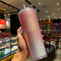 Starbuck Cup 2022 Christmas Sparkling Gradient Powder Straw Cup Milk Cup Coffee Cup Oversized Desktop Water Cup