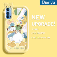 เคส Dienya สำหรับ OPPO Reno 4 5G Reno4 5G Reno 4 SE เคสการ์ตูนรูปเป็ดรูปโบว์แบบนิ่มทนต่อการเสียดสีเคสโทรศัพท์โปร่งใสฝาครอบป้องกันเลนส์กล้องถ่ายรูปซิลิก้าเจล