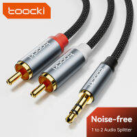 สายเสียง RCA Toocki ตัวผู้ขนาด3.5มม. ตัวผู้ไปเป็น2RCA แจ็คสาย RCA 2เส้นสำหรับเครื่องเล่นดีวีดีขยายเสียงกล่องทีวี