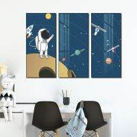 【HOT】 LH036 Astronaut Triptych Room Bedroom Sticker Self-adhesive