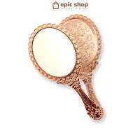 กระจกแต่งหน้า กระจก ส่องหน้า มีด้ามจับ ลายแอนทิค Handheld makeup mirror antique