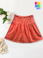 KiddeeCrew กระโปรงเด็ก กระโปรงสั้นส้มลายดาว  orange short skirt เหมาะสำหรับอายุ 2-10 ปี