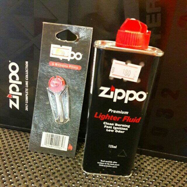 Zippo Lighter Fluid 125ml Zippo 6 Genuine Flints น้ำมันซิปโป้ ถ่านซิป