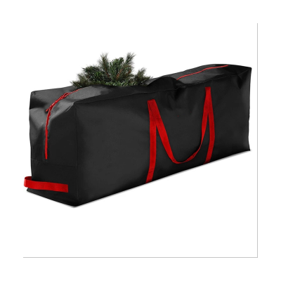 Oxford Cloth Foldable Christmas Storage Bag Xmas Decoration Storage Bag for Storing Christmas Utensils Black Rectangle