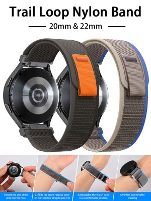 vfbgdhngh 20mm 22mm Band For Samsung Galaxy Watch 4/5 Pro 45mm Nylon Gear S3 Active 2 Trail Loop coorea bracelet HUAWEI Watch GT 2/2e/pro