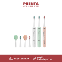 PRENTA Electric Toothbrush เเปรงฟันไฟฟ้า 2in1 โหมดทำความสะอาด 3 โหมด หัวแปรงดูปองท์ประสิทธิภาพสูง กันน้ำ แปรงสีฟันไฟฟ้ามาพร้อมหั