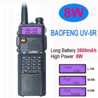 Baofeng เครื่องรับส่งวิทยุ8W,5R UV 3800Mah แบตเตอรี่ก้อนใหญ่10กม. UV5R เครื่องรับสัญญาณวิทยุ CB วิทยุสื่อสารสองทาง Powerfuluv-5R