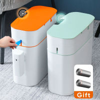 1613L Smart Sensor Trash Can Automatic Packing Induction Kitchen Trash Can Toilet Bin Bathroom Garbage Bin Waterproof With Lid