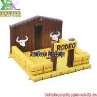 Commercial Kids Riding Game Rodeo Bull Inflatable Bouncer, Square Mechanical Bull Riding Bouncer