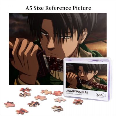 Levi Ackerman Attack On Titan Wooden Jigsaw Puzzle 500 Pieces Educational Toy Painting Art Decor Decompression toys 500pcs