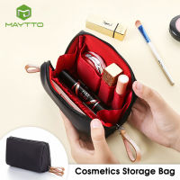 MAYTTO เคส Tas Kosmetik แบบพกพาสำหรับเดินทางกระเป๋าใส่เครื่องอาบน้ำหนัง PU กระเป๋าแต่งหน้ากระเป๋าถือจัดระเบียบสำหรับชายและหญิงมีซิปสำหรับเดินทางไปทำธุรกิจที่บ้าน