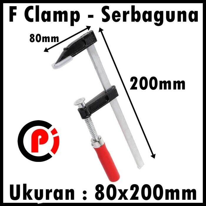 Klem Jepit F Clamp Besi Papan Kayu Heavy Duty Woodworking X Mm