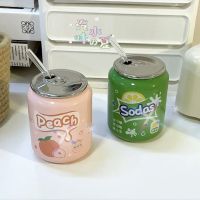 The same design of Xiaohongshu Creative Coke Bottle Ceramic Cup Fruit Straw Cup Home Couple Mug Cup Gift Cup