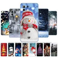 ஐ For xiaomi Mi 11 / Mi 11 Lite 5G NE 4G / Mi 11i / Mi 11 Ultra Case Cover For Xiomi Mi11Lite winter christmas snow tree new year