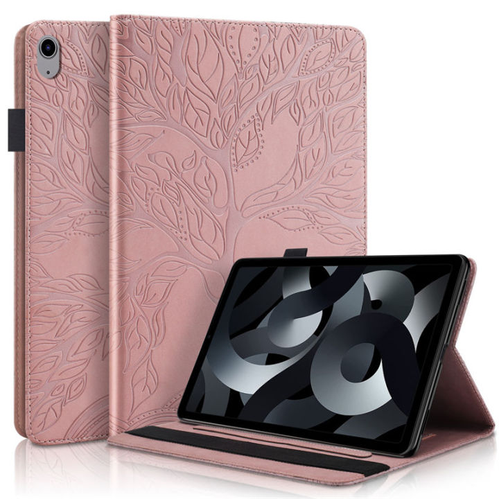 case-สำหรับ-ipad-10th-generation-2022-a2757-smart-case-ปกหนังสำหรับ-ipad-10-9-2022-case-แท็บเล็ตต้นไม้นูนยืน-case