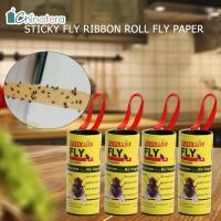 [Chinatera] 4pcs Sticky Fly Ribbons Roll Flies Paper Strips Insect Mosquitoes Killers