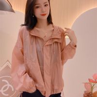 Hot Sale#French Fashion Hooded Zipper Solid Color Long-Sleeved Sunscreen Clothing Women 2022 Summer New Style Lazy