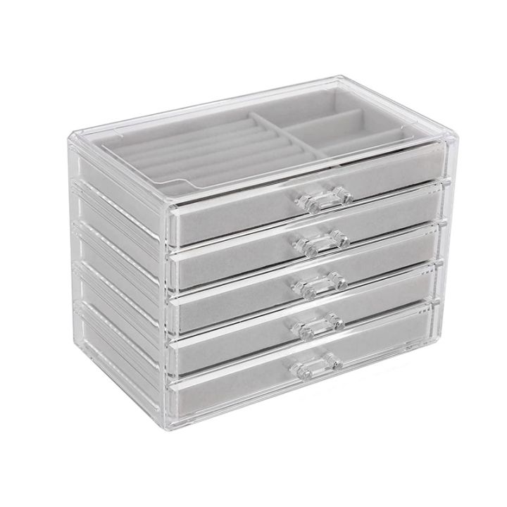 jewelry-organizer-with-5-drawers-clear-acrylic-jewelry-box-gift-stackable-velvet-earring-display-holder