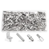 120PCS Shelf Pins Kit 4 Styles Shelf Pegs Kitchen Furniture Cabinet Shelf Pegs L-Shaped Bracket/Flat Spoon Shelf Pegs