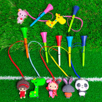 10Pcs Golf Rubber Tees With Handmade Different Cartoon Pattern Rope Prevent loss Golf Ball Holder Braided Rope Golf Accessories