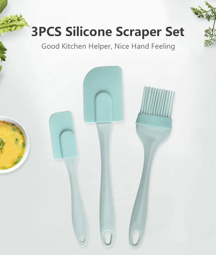 3pcs Set Cream Scraper Diy Bread Cake Butter Spatula Mixer Oil Brush  Kitchen Baking Tool Silicone Spatula Non Stick Kitchen, High-quality &  Affordable