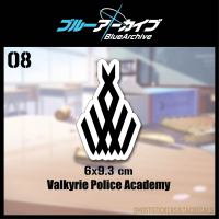 08สติกเกอร์โลโก้เกม BlueArchive-Valkyrie Police Academy ตกแต่งมือถือ รถยนต์ มอเตอร์ไซค์ laptop computer งานพิมพ์