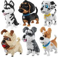 Moc Diamond Pet Model Building Blocks Micro Dog Cat Husky Animal Bricks Cute Toys Hobbies For Young Children Birthday Xmas Gift