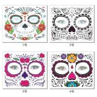 Halloween Day of the Dead Spider Skull Temporary Tattoo Face Makeup Sticker Special Waterproof Facial Tattoo