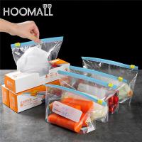 Hoomall 10Pcs Reusable Zipper Bag Stand Up Zip Shut Plastic Freezer Bag Fruit Vegetable Ziplock Kitchen Food Storage Bag Organizer Pouch