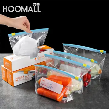 10pcs Reusable Fresh Zipper Bag For Food Plastic Bags Fruit