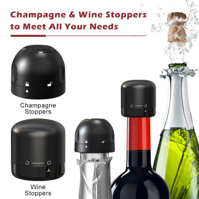 ร้อน12ชิ้นสูญญากาศจุกไวน์นำมาใช้ใหม่ขวดไวน์ Stoppers แชมเปญซีลหมวกชุดป้องกันการรั่วปกปักรักษาสำหรับไวน์เสียบเครื่องมือ