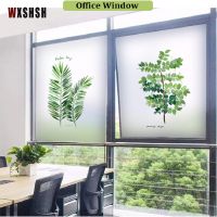 Custom Size Glass Sticker Botanical Pattern Privacy Protection Home Decorative Removable Tint-Film For Window Door Cabinet Decor Window Sticker and Fi