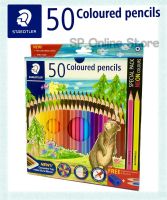 ดินสอ สีไม้ สเต็ดเล่อร์ STAEDTLER COLOURED PENCILS มี 50 สีแบบแท่งยาว(แถมฟรีกบเหลา+ดินสอ 2B 2แท่งและสีNEON 2 สี)