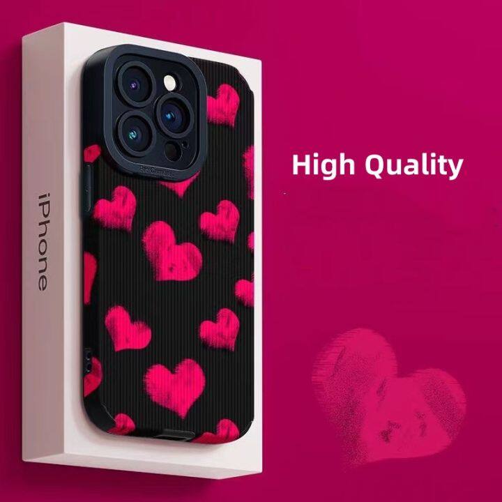 Red Hearts Cute Phone Case for iPhone 14, 13, 12, 11 Pro Max, 14 Plus, X,  XR, XS Max, 7, 8 Plus - Fashionable Cover