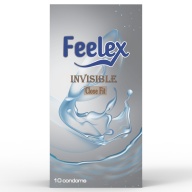 Bao cao su nam Feelex Invisibe Close Fit mỏng, nhiều gel bôi trơn, size nhỏ 49mm ôm khít - Hộp 10 bcs thumbnail