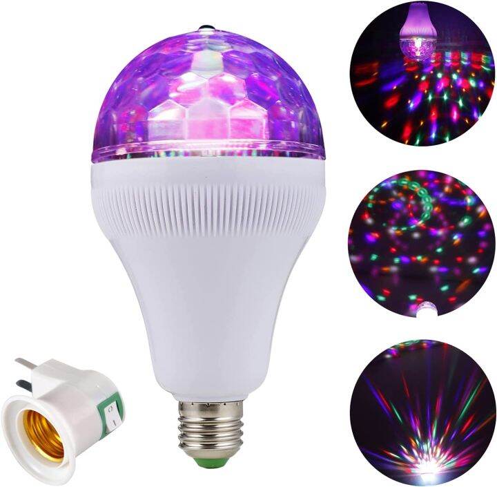 Disco Light Bulb E27 Rotating LED Party Bulb Strobe Light for Birthday
