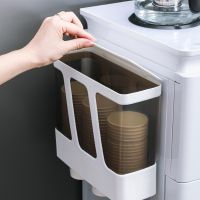 ❖◐ Dustproof Coffee Cup Organizer Countertop Storage Rack 3 Compartments Paper Cup Dispenser for Party Office Halloween Home