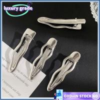 LUXURY GRADE 3PCS โลหะผสมอัลลอยด์ ที่หนีบผมรูปคลื่น เงินสีเงิน เครื่องมือจัดแต่งทรงผม อุปกรณ์เสริมผม ของใหม่ ออกแบบสไตล์ลมหนาว คลิปหน้าม้าแบบหนีบ สำหรับผู้หญิง