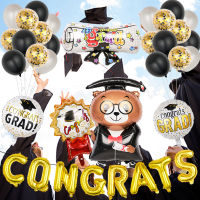 38pcsSet Cartoon Balloon Congrats Grad Decoration High School College Graduation Event Props Class of 2022 Graduate Party Decor