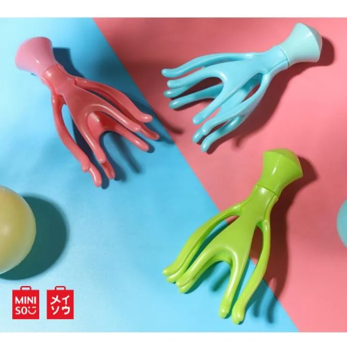 Miniso Octopus Head Massager Rolling Balls Head Massager Pink/Green